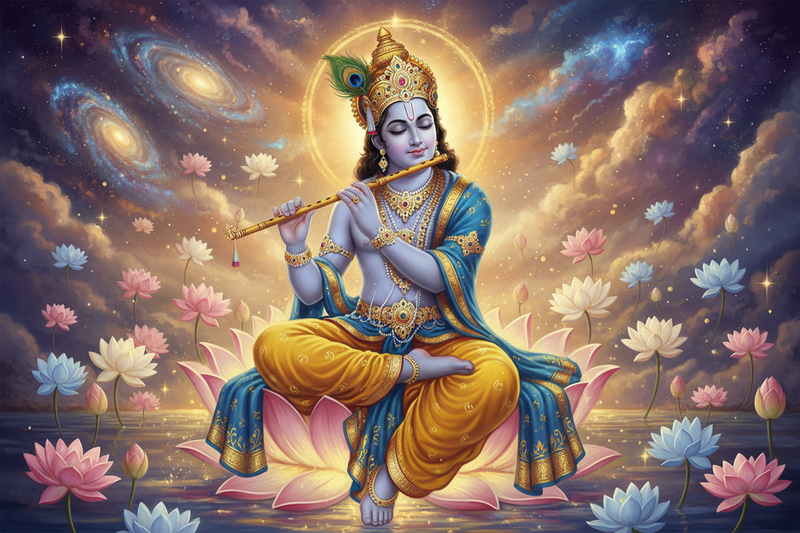 Lord Krishna playing the flute